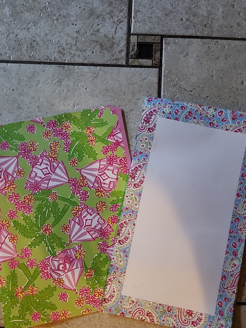Lilly Pultizer Pink & Green Folder & Notepad